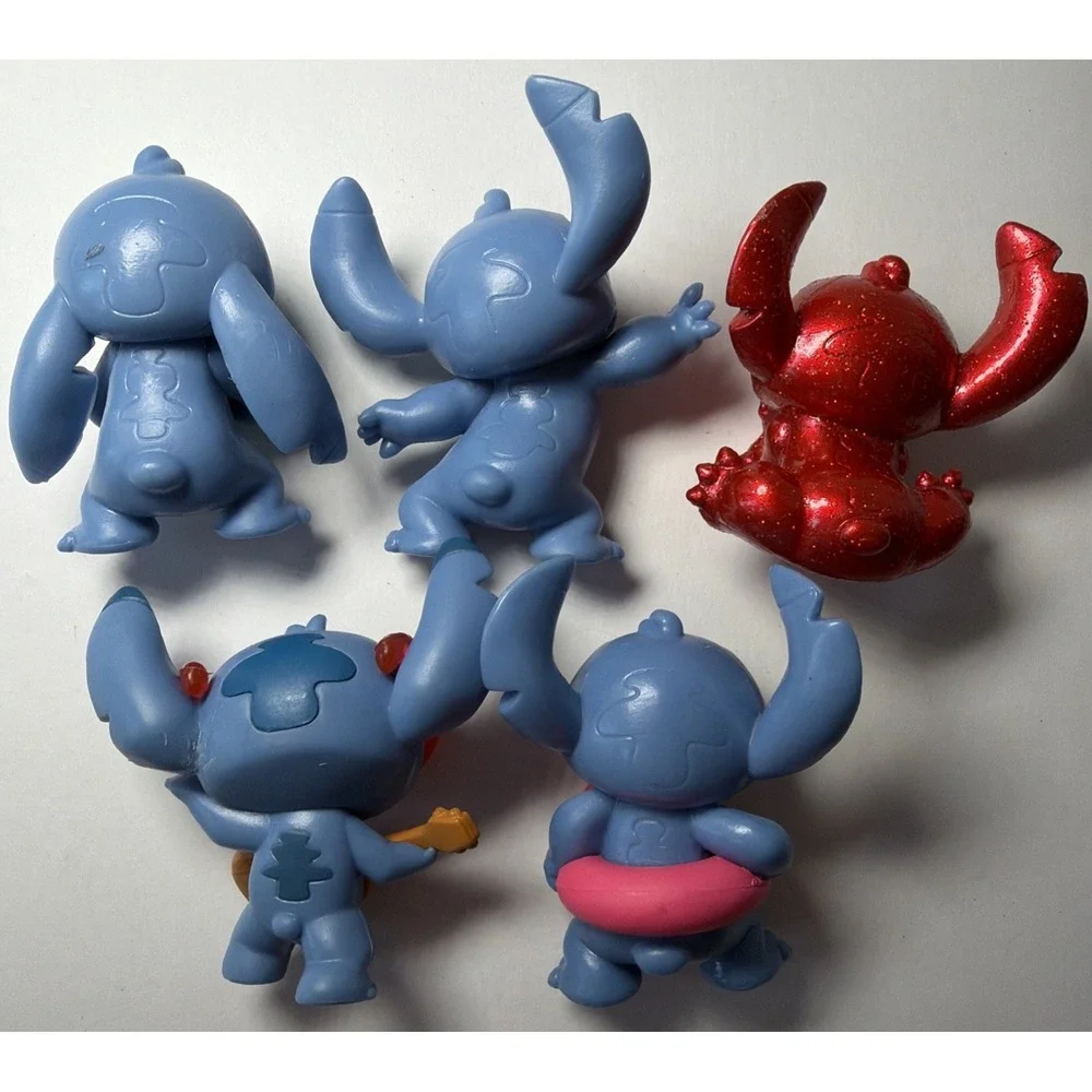 Lot of 5 Disney Lilo and Stitch Figures (Cake Topper) 2'' (B)
